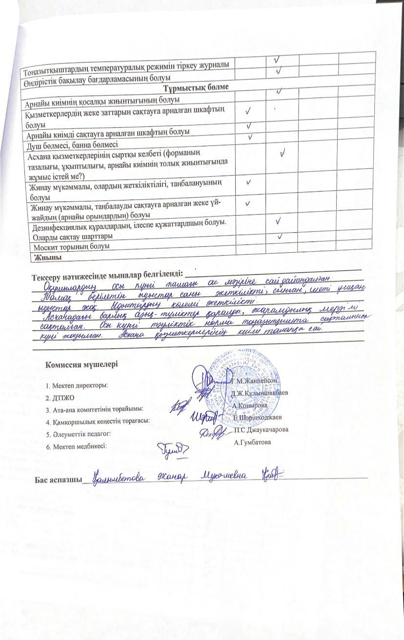 бракераждық комиссия мүшелерінің тексеру жұмыстарының Актісі